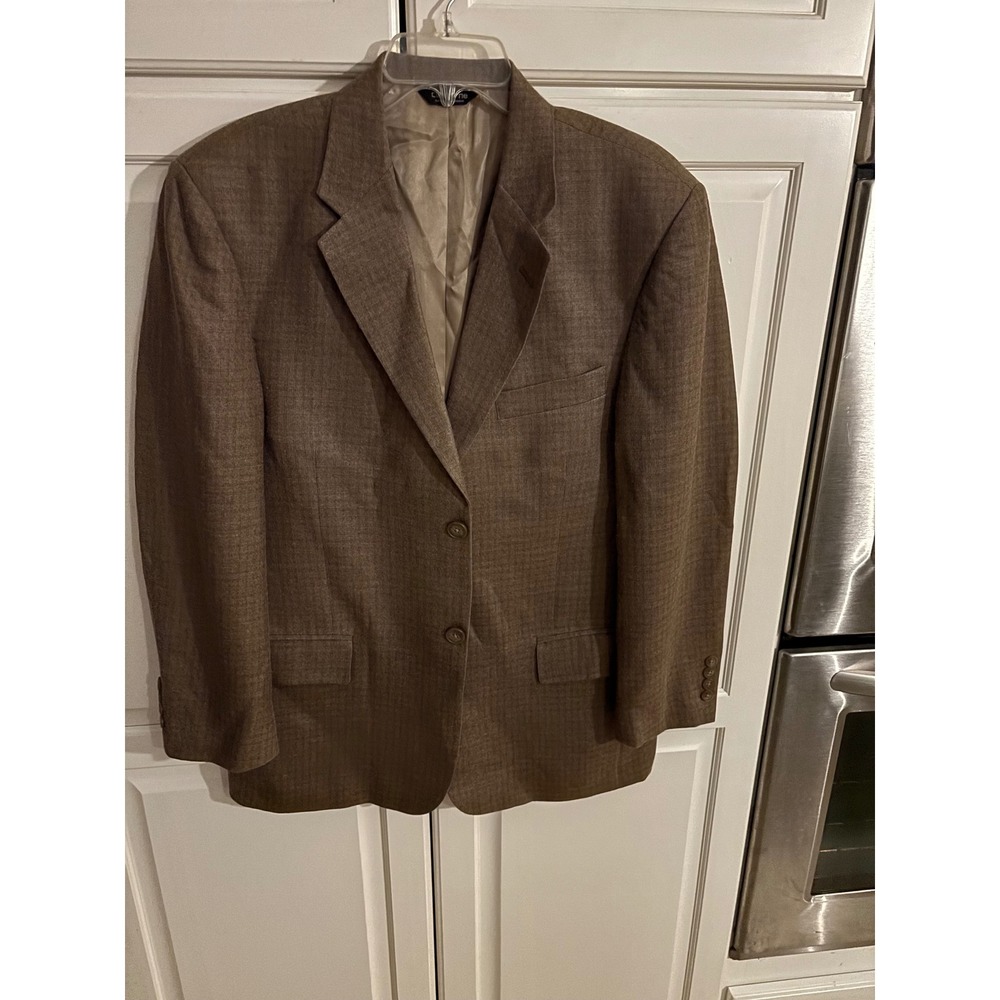 Claiborne Mens 42S Silk Worsted Wool Blazer Sport Coat Brown Two Button Jacket
